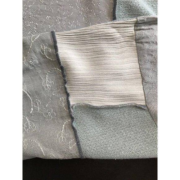 Spencer Alexis Top 14 Green Long Sleeve Mixed Fabric Block Patchwork Floral Vtg - Picture 9 of 9